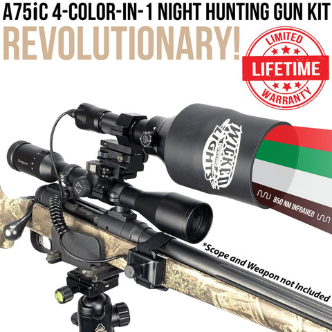 WICKED LIGHTS® A75IC AMBUSH® 4-COLOR-IN-1 NIGHT HUNTING LIGHT KIT FOR COYOTE, HOG, PREDATOR