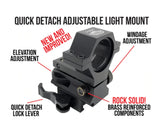 WICKED LIGHTS® GEN 4 QUICK DETACH ADJUSTABLE LIGHT MOUNT WITH LOCK LEVER AND PICATINNY SCOPE MOUNT COMBO PACK
